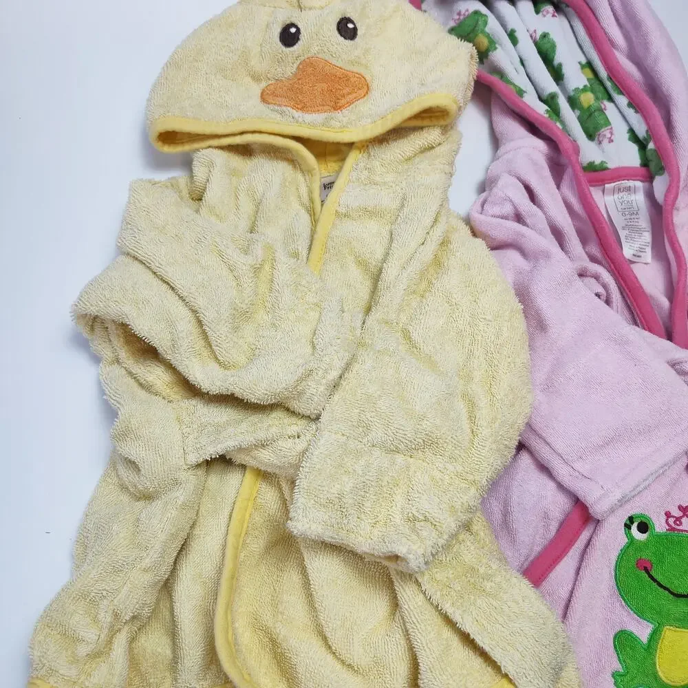 Baby Hooded Bath Robe Bundle 0–9M Duck & Frog Luvable Friends Carter’s